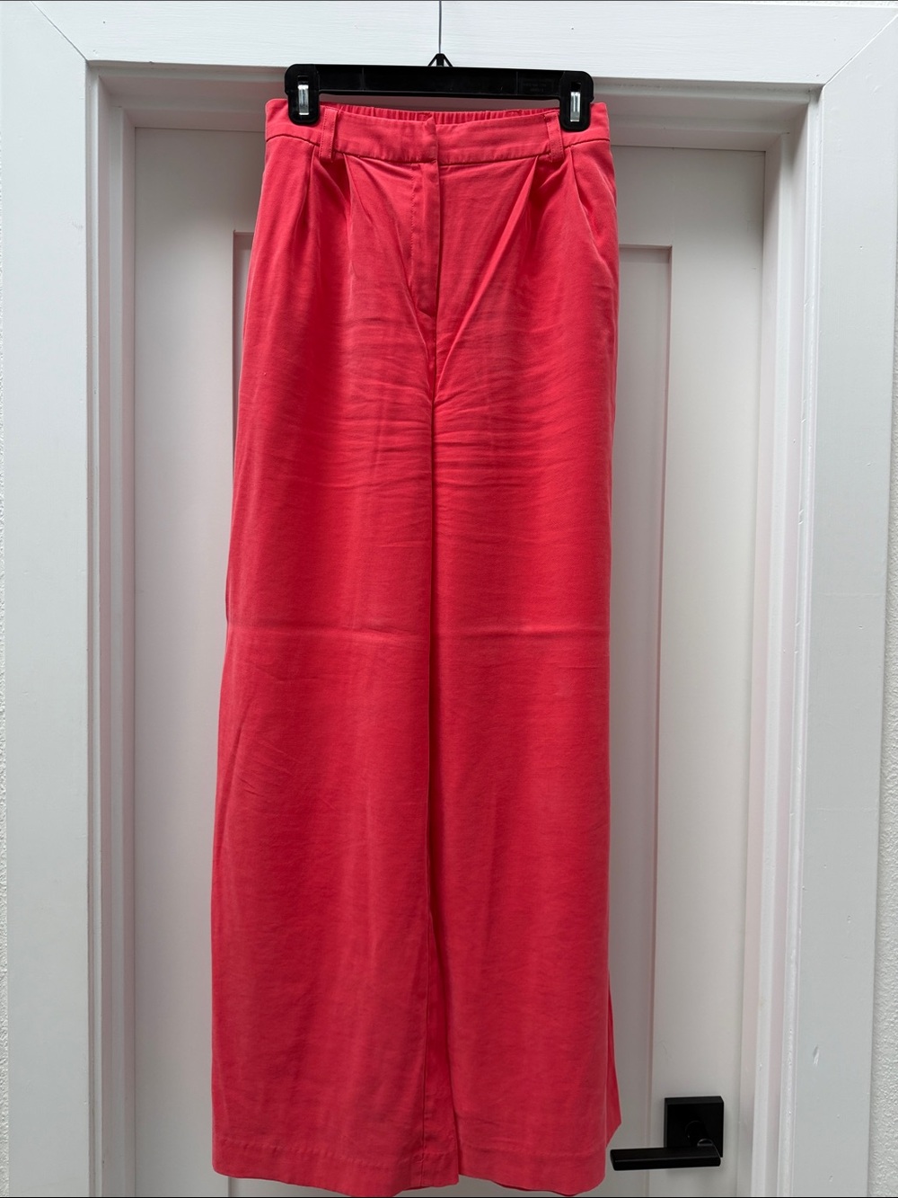 Women’s High-Rise Wide-Leg Pants in Coral Pink